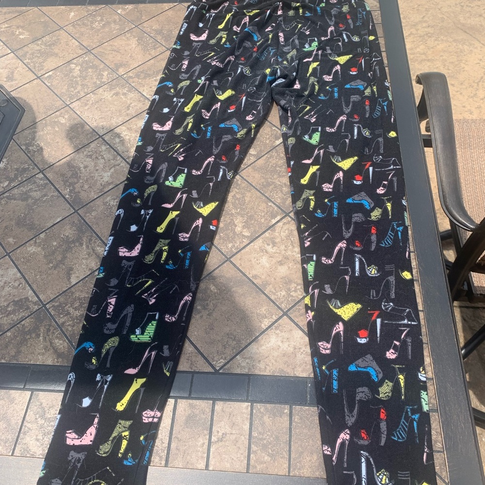 Lularoe OS High Heels Stilettos Black Multicolored One Size Leggings RARE 👠
